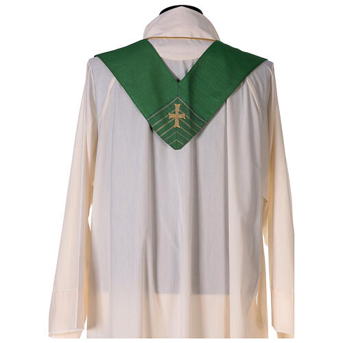 Striped chasuble in wool and lurex Gamma 10