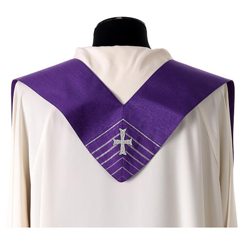 Striped chasuble in wool and lurex Gamma 7