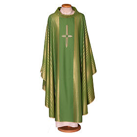 Chasuble in lurex wool with cross Gamma