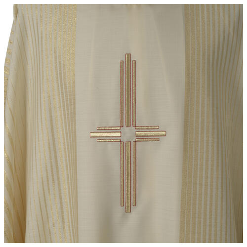 Chasuble in lurex wool with cross Gamma 2