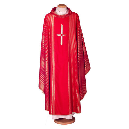 Chasuble in lurex wool with cross Gamma 4