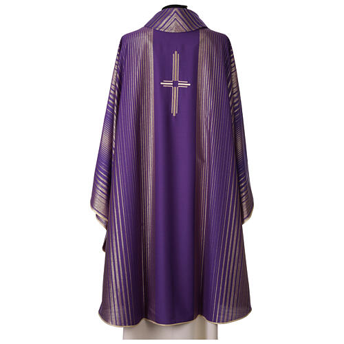 Chasuble in lurex wool with cross Gamma 5