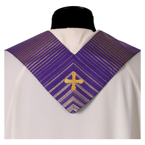 Chasuble in lurex wool with cross Gamma 7