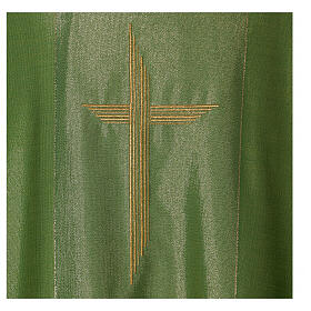 Wool and lurex chasuble, central cross machine embroidered Gamma
