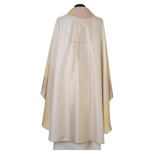 Wool and lurex chasuble, central cross machine embroidered Gamma 14