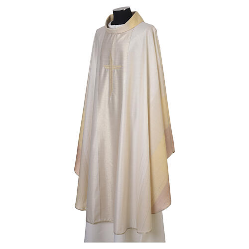 Casula in lana lurex croce al centro ricamata a macchina Gamma 10