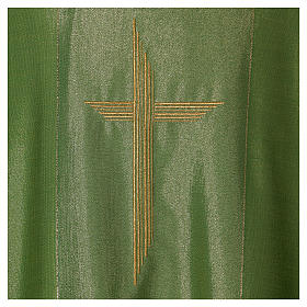 Priest chasuble with cross machine embroidered, wool and lurex Gamma