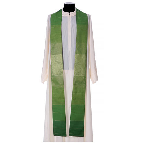 Priest chasuble with cross machine embroidered, wool and lurex Gamma 9