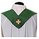 Priest chasuble with cross machine embroidered, wool and lurex Gamma s11