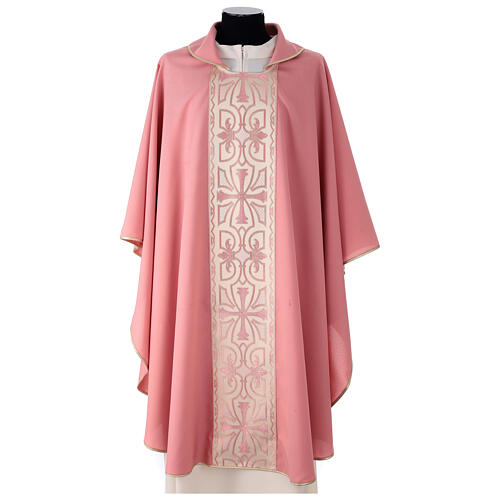 Pink chasuble with frontal orphrey 1