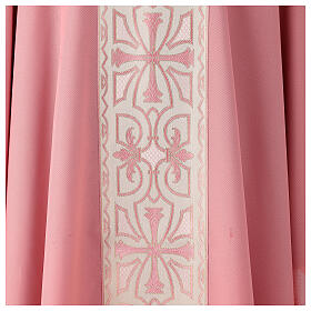 Pink Priest Chasuble with gold frontal orphrey
