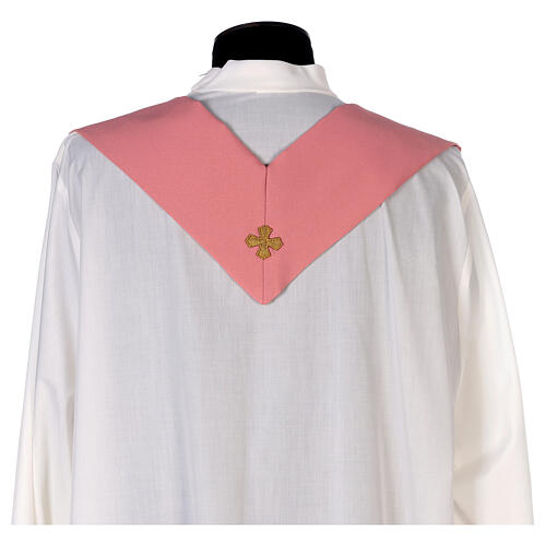Pink Priest Chasuble with gold frontal orphrey 8