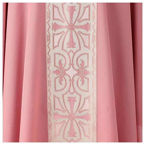 Pink Priest Chasuble with gold frontal orphrey 2