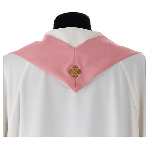 Pink Priest Chasuble with gold frontal orphrey 6