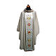 Chasuble in wool and lurex blend with embroidered orphrey s1