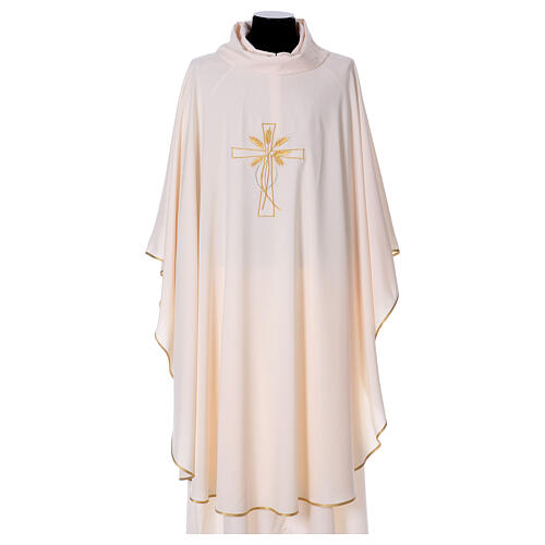 Chasuble in Vatican fabric with gold and silver embroidery 5