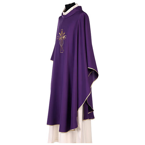 Chasuble in Vatican fabric with gold and silver embroidery 7