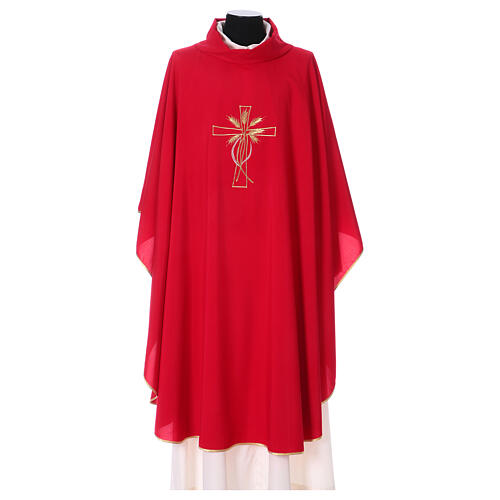 Gothic Chasuble in Vatican fabric with gold and silver embroidery 4