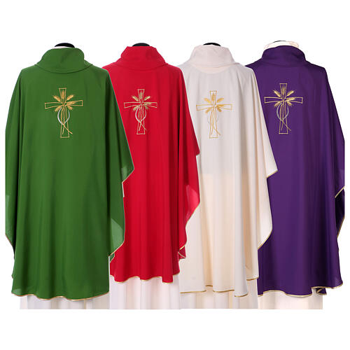 Gothic Chasuble in Vatican fabric with gold and silver embroidery 8