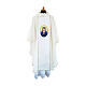 White Marian chasuble with print on front and back s1