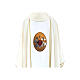 White Marian chasuble with print on front and back s2
