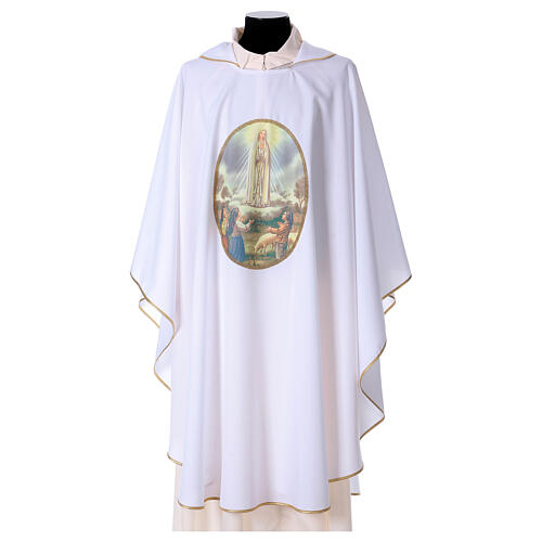 Marian chasuble with Our Lady of Fatima print 5