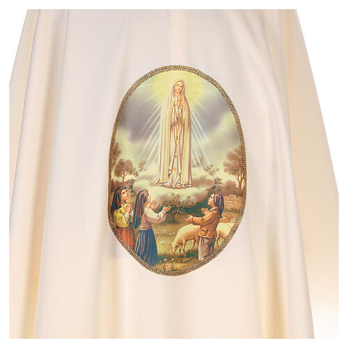 Casulla mariana estampa personalizable Virgen de Fátima 2
