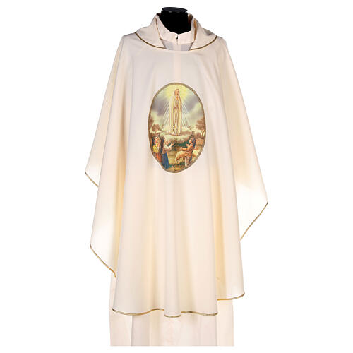Casulla mariana estampa personalizable Virgen de Fátima 3