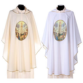 Chasuble mariale impression personnalisable Notre-Dame de Fatima