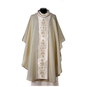 Casula tecido Papal dourado estolão bordado e pedras