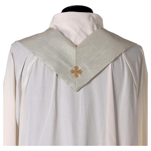 Casula tecido Papal dourado estolão bordado e pedras 12