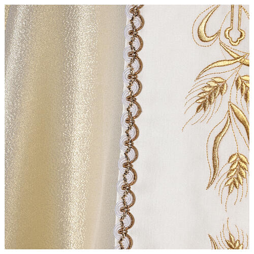 Casula tecido Papal dourado estolão bordado e pedras 8