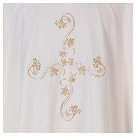 Vatican chasuble in canvas with lateral embroideries and central cross