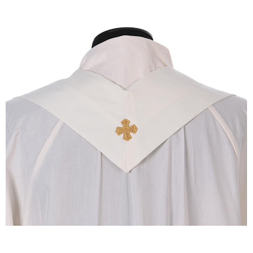 Vatican chasuble in canvas with lateral embroideries and central cross 7