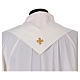 Casula tecido Vatican bordado lateral e cruz central s7