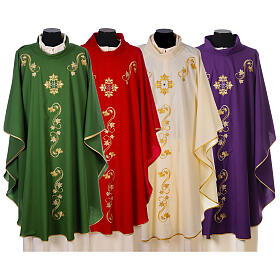 Chasuble in pure wool with embroideries and precious stones