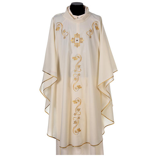 Chasuble in pure wool with embroideries and precious stones 6