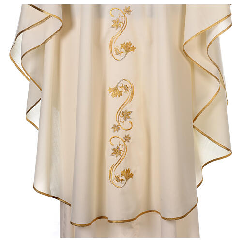 Chasuble in pure wool with embroideries and precious stones 7