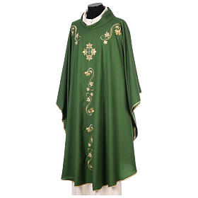 Priest Chasuble in pure wool with embroideries and precious stones
