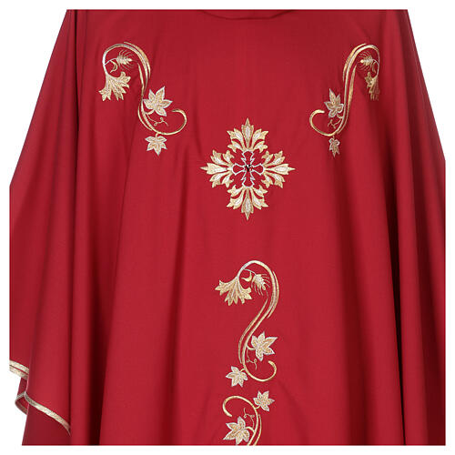 Priest Chasuble in pure wool with embroideries and precious stones 3