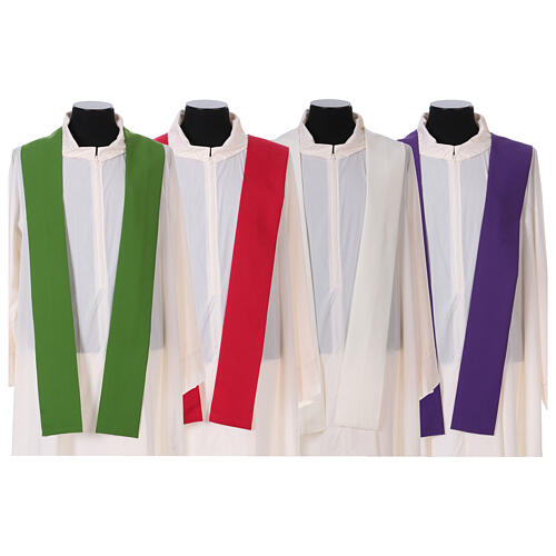 Priest Chasuble in pure wool with embroideries and precious stones 11