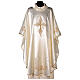 Chasuble in satin with golden embroideries and cross decoration s1