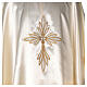 Chasuble en satin brodé or avec croix s2