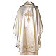 Chasuble en satin brodé or avec croix s5