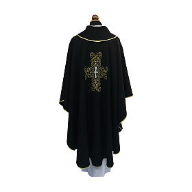 Chasuble with embroidered cross black colour