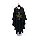 Black Monastic Chasuble with Embroidered Cross s1