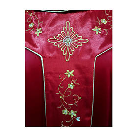 Catholic Chasuble in embroidered silk with shiny precious stones
