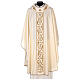 Pure Wool Chasuble with roll collar and gold embroideries s1