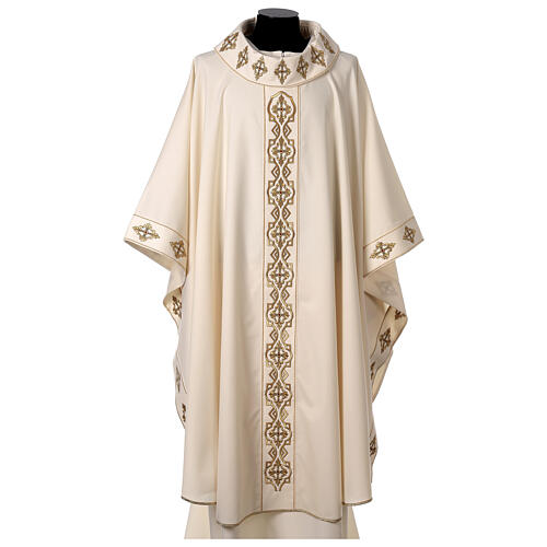 Chasuble in pure wool, baroque embroidery 1