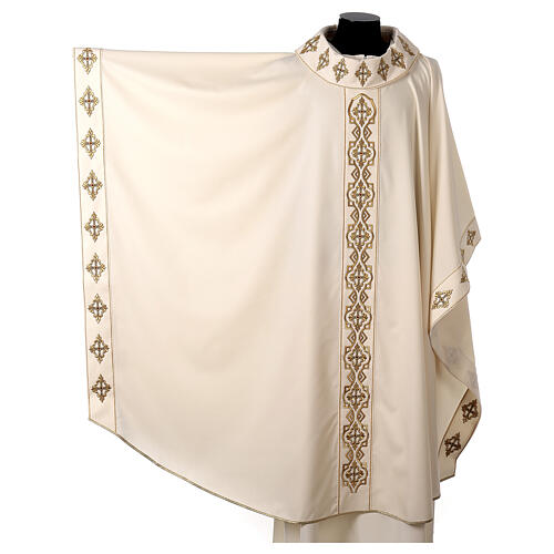 Chasuble in pure wool, baroque embroidery 3